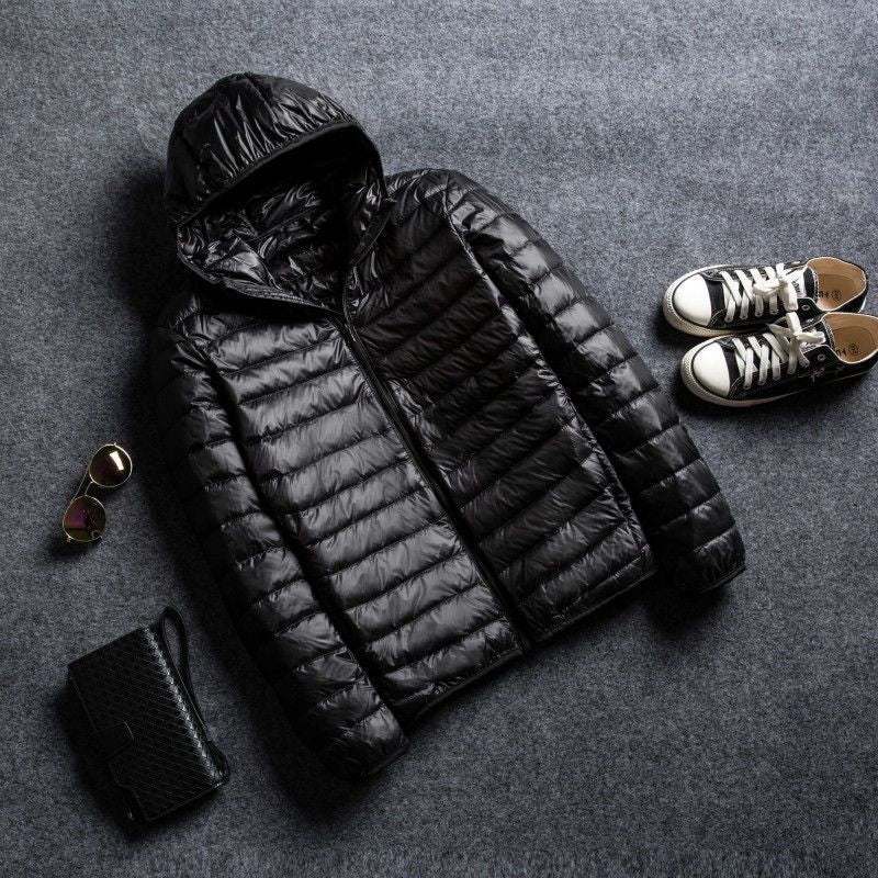 Men's Stand Collar Hooded Short Ultra-thin Down Jacket Men's Stand Collar Hooded Short Ultra-thin Down Jacket
