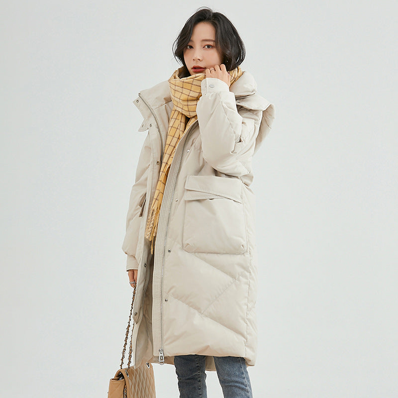 White Duck Down High-end Warm Women's Slimming Pinghu Coat White Duck Down High-end Warm Women's Slimming Pinghu Coat