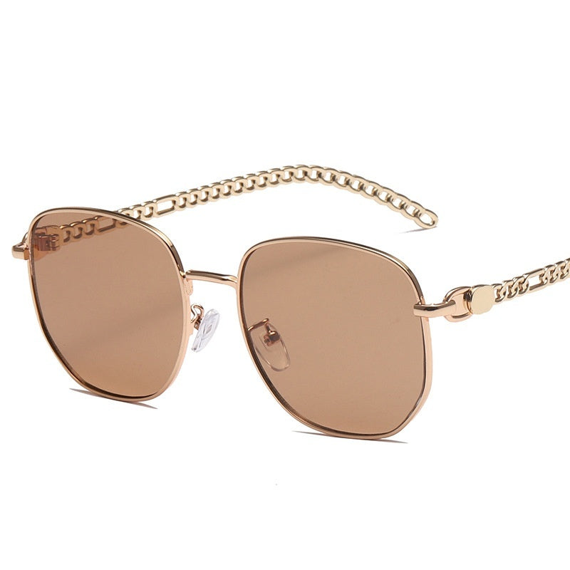 Oval Frame Metal Chain Sunglasses For Women Oval Frame Metal Chain Sunglasses For Women