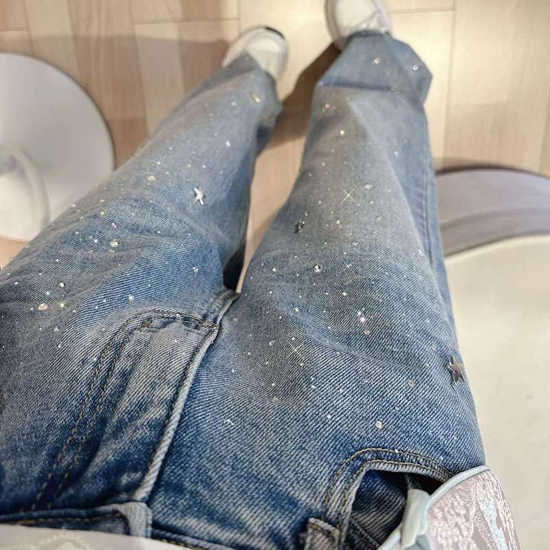 Summer Loose Slimming Light Color Design High Waist Wash Jeans For Women Summer Loose Slimming Light Color Design High Waist Wash Jeans For Women