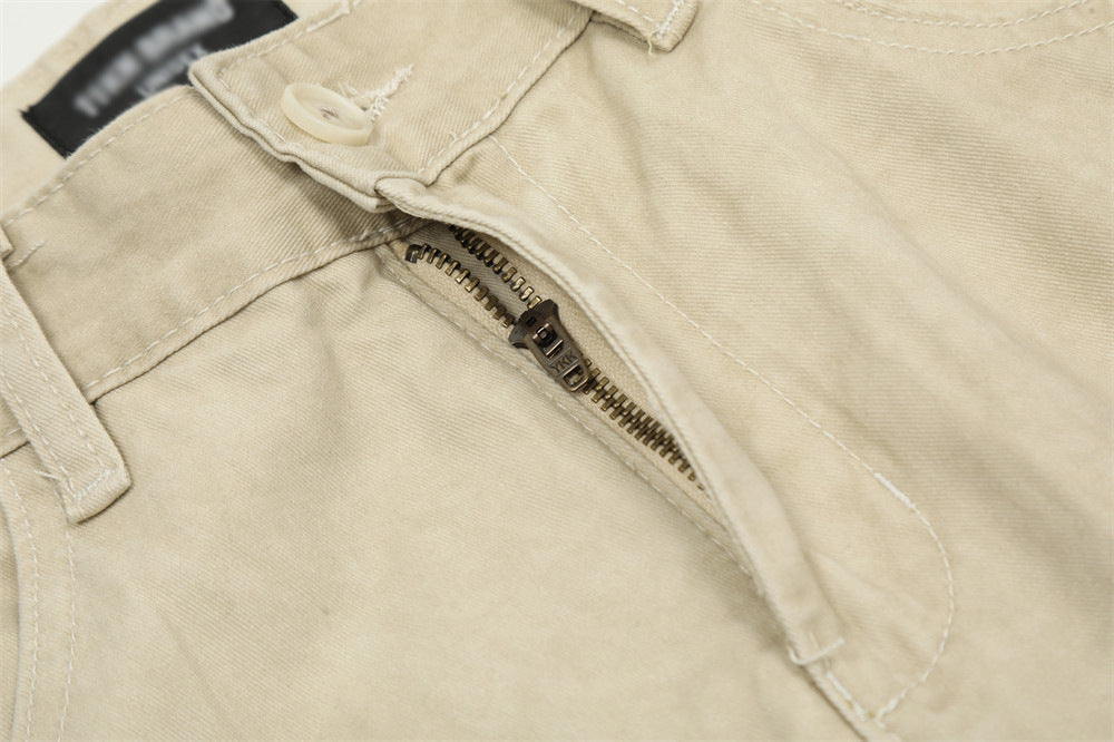 Washed Raw Edge Wide-leg Jeans Men Washed Raw Edge Wide-leg Jeans Men