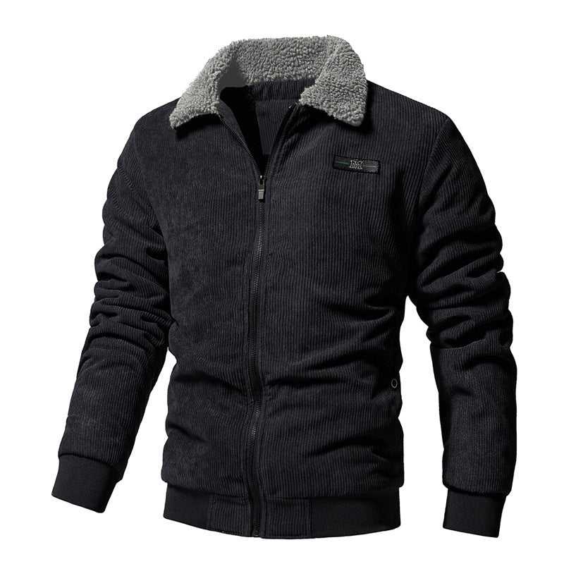Corduroy Jacket Padded Lapel Coat Men Corduroy Jacket Padded Lapel Coat Men