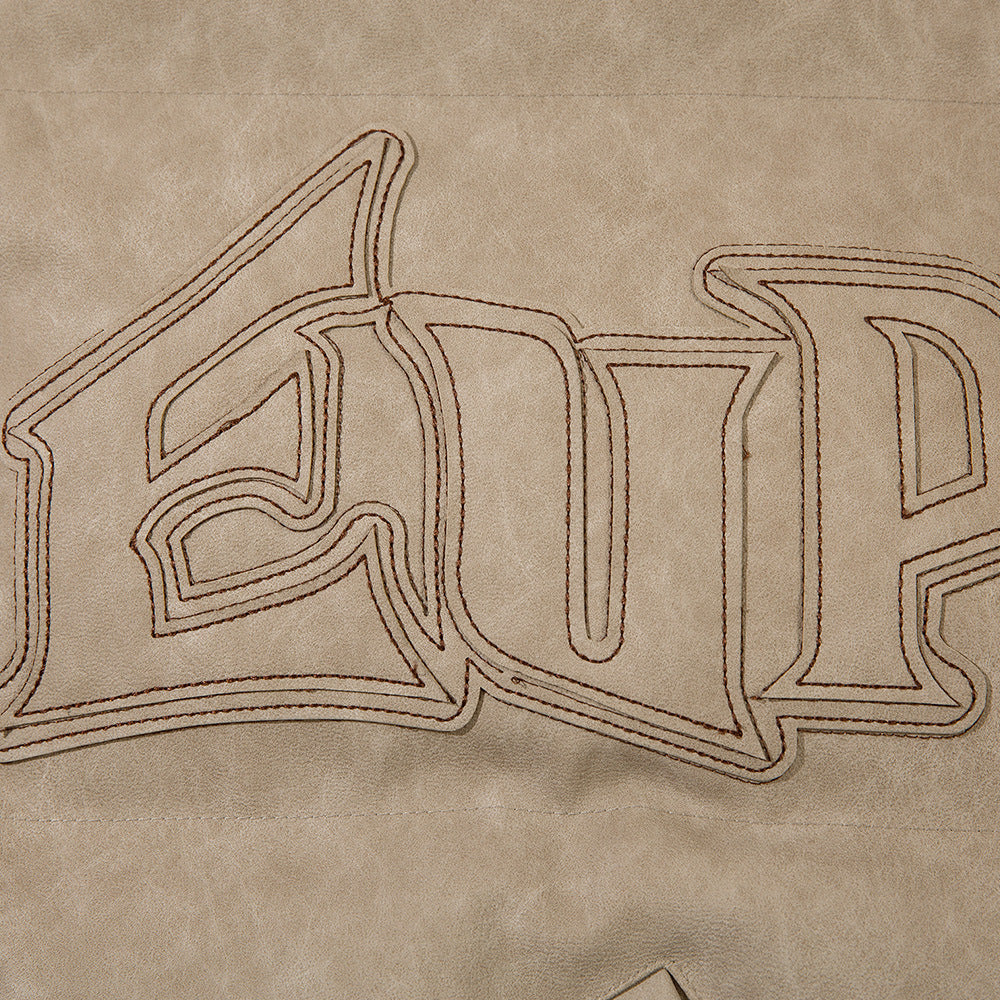 Leather Coat Menswear Fashion Brand Winter Thickened Cold Protection Warm Letters Embroidered Stand Collar PU Leather Coat Leather Coat Menswear Fashion Brand Winter Thickened Cold Protection Warm Letters Embroidered Stand Collar PU Leather Coat