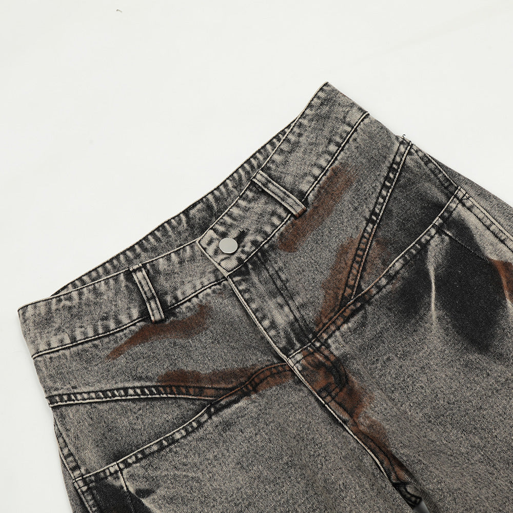 Contrast Color Straight Jeans For Men Contrast Color Straight Jeans For Men