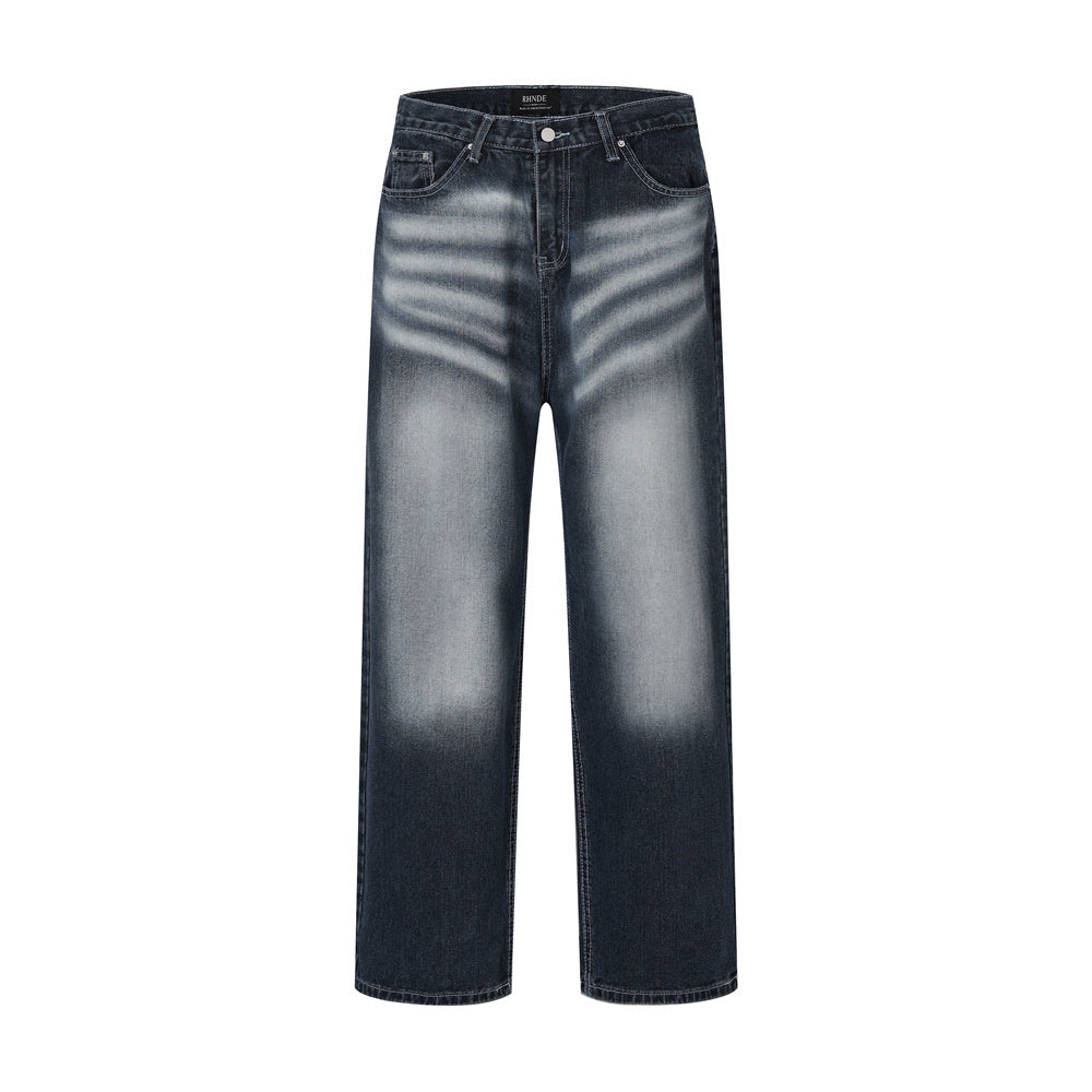 Hip Hop Rock Monkey Wash Wide Leg Jeans Men Hip Hop Rock Monkey Wash Wide Leg Jeans Men