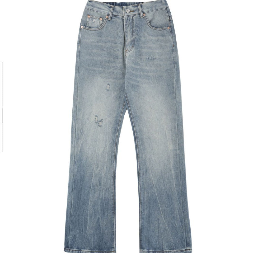 Men's American Water Washed Hole Bootcut Trousers Men's American Water Washed Hole Bootcut Trousers