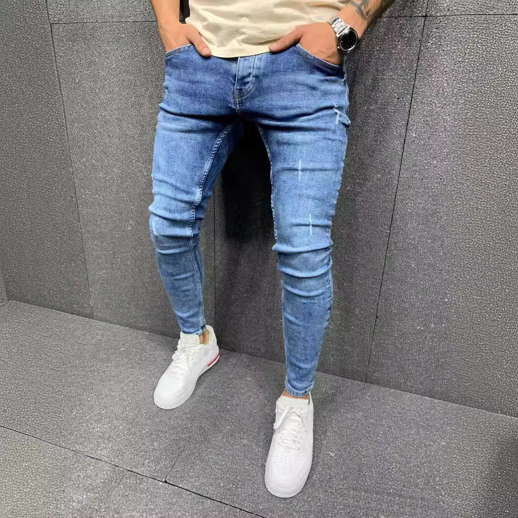 Men's Ripped Fashion Personalized Stretch Jeans Men's Ripped Fashion Personalized Stretch Jeans