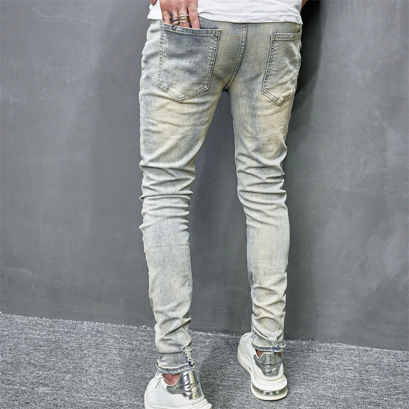 Skinny Motorcycle Jeans Men's Fashion Skinny Motorcycle Jeans Men's Fashion