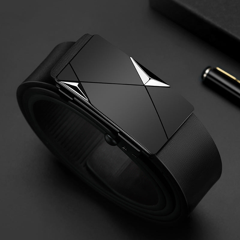 Men's Genuine Leather Toothless Automatic Buckle Cowhide Belt Business Leisure Trend Men's Genuine Leather Toothless Automatic Buckle Cowhide Belt Business Leisure Trend