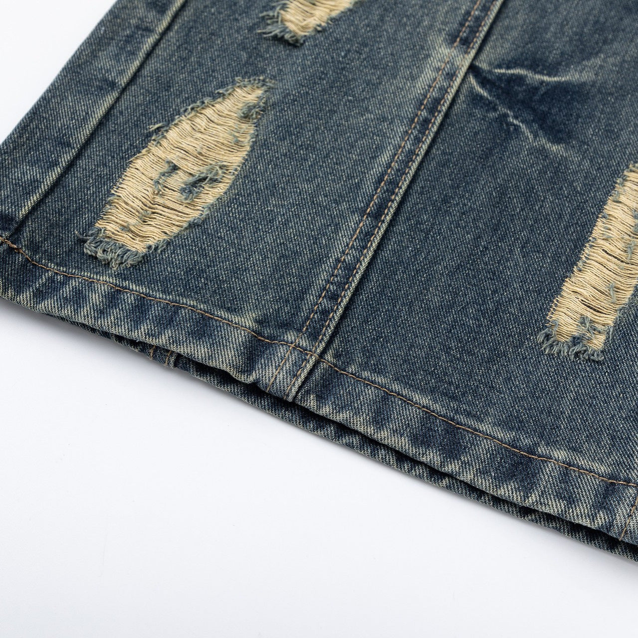 Straight Jeans Loose Distressed Retro Long Pants Straight Jeans Loose Distressed Retro Long Pants