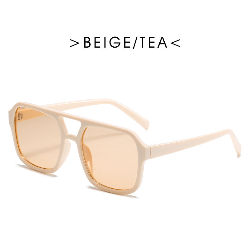Square Double Beam Sunglasses Men And Women Retro Personality Square Double Beam Sunglasses Men And Women Retro Personality