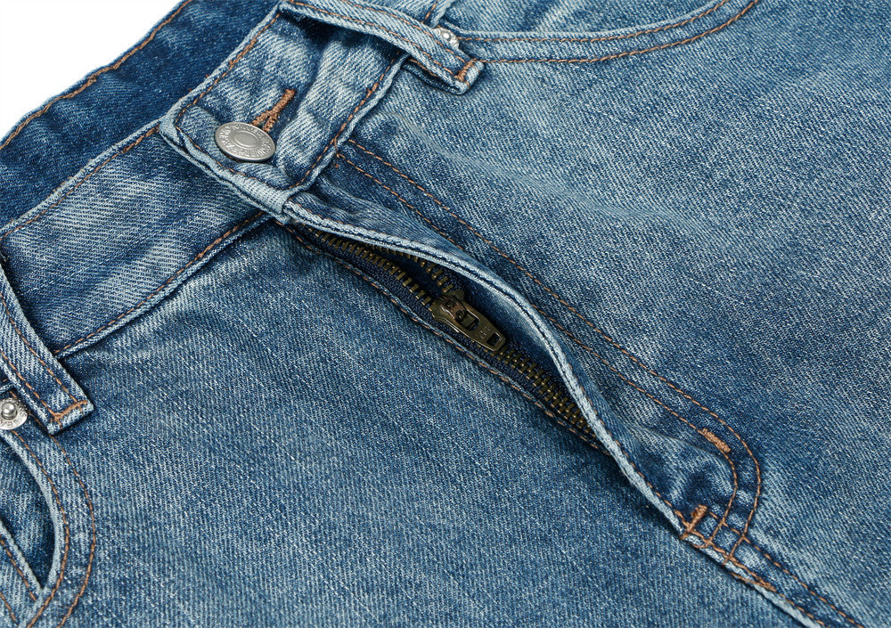 Washed Gradient Wide-leg Jeans Vintage Men's Clothing Washed Gradient Wide-leg Jeans Vintage Men's Clothing