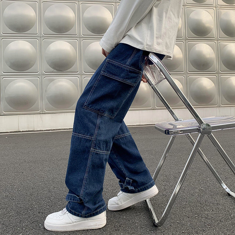 Men Wide Leg Jeans Hip Hop Casual Men Wide Leg Jeans Hip Hop Casual