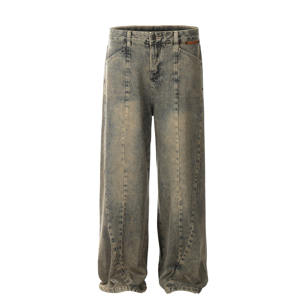 Washed Jeans Punk Fashion Brand Men Washed Jeans Punk Fashion Brand Men