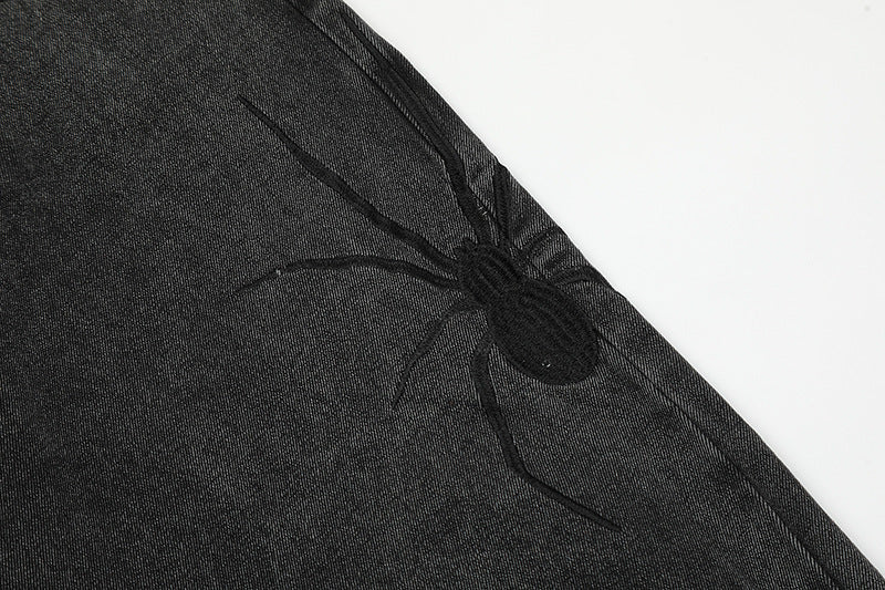 Dark Spider Embroidery Ripped Jeans For Men Dark Spider Embroidery Ripped Jeans For Men
