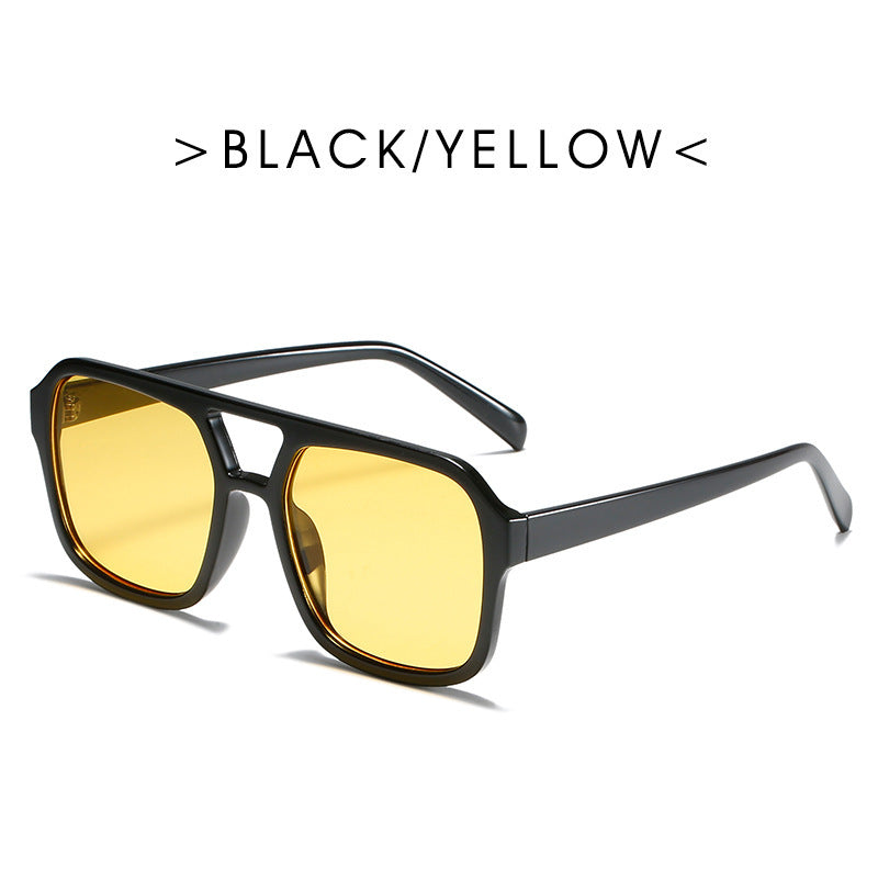 Square Double Beam Sunglasses Men And Women Retro Personality Square Double Beam Sunglasses Men And Women Retro Personality