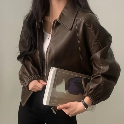 Fashion And Handsome Leather Coat Women Fashion And Handsome Leather Coat Women
