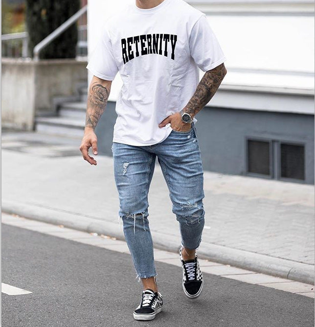 Men's Jeans Ripped Ankle Pants Men's Jeans Ripped Ankle Pants