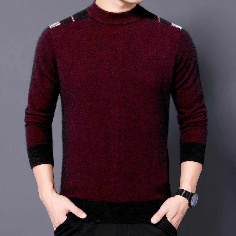 Men's Double-sided Velvet Long-sleeved Bottoming Shirt Mock Neck Sweater Men's Double-sided Velvet Long-sleeved Bottoming Shirt Mock Neck Sweater