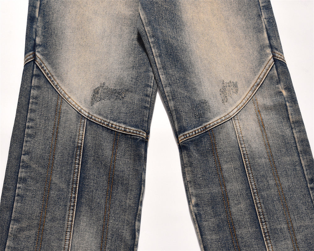 Fashion Personalized Washed Worn Jeans Men Fashion Personalized Washed Worn Jeans Men