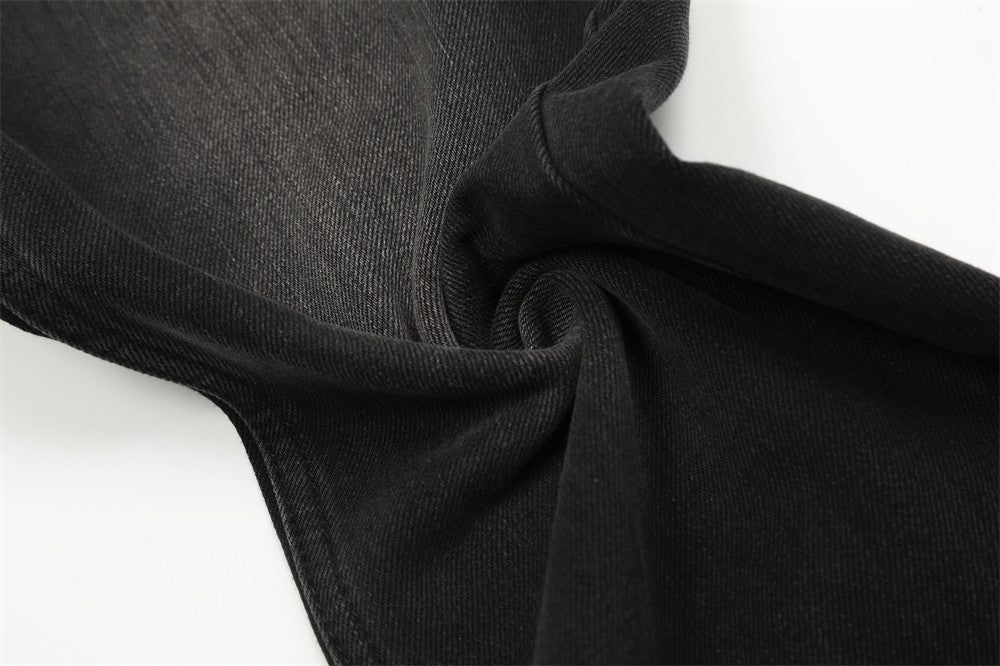 Washed Black Straight Jeans For Men Washed Black Straight Jeans For Men