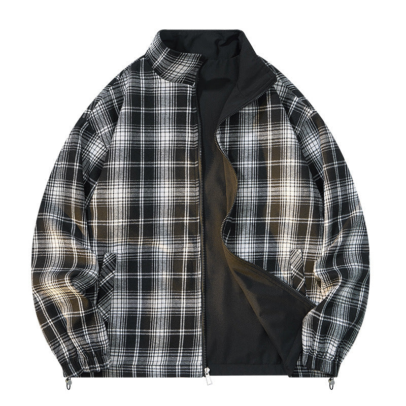 Reversible Jacket Coat Men's Autumn Japanese Loose Casual Stand Collar Reversible Jacket Coat Men's Autumn Japanese Loose Casual Stand Collar