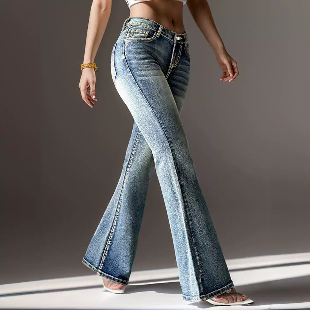 Women's Vintage Jeans High Elastic Pocket Embroidered Vintage Jeans Women's Vintage Jeans High Elastic Pocket Embroidered Vintage Jeans