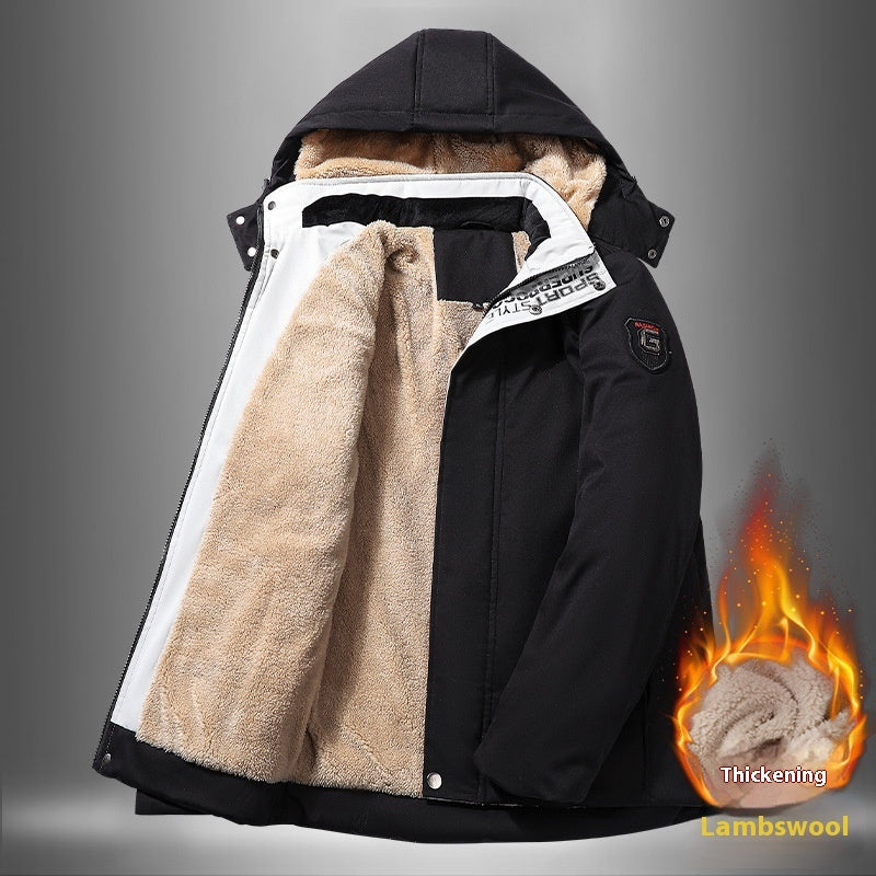 Winter Lambskin Warm Thickened Men's Cotton Clothes Winter Lambskin Warm Thickened Men's Cotton Clothes