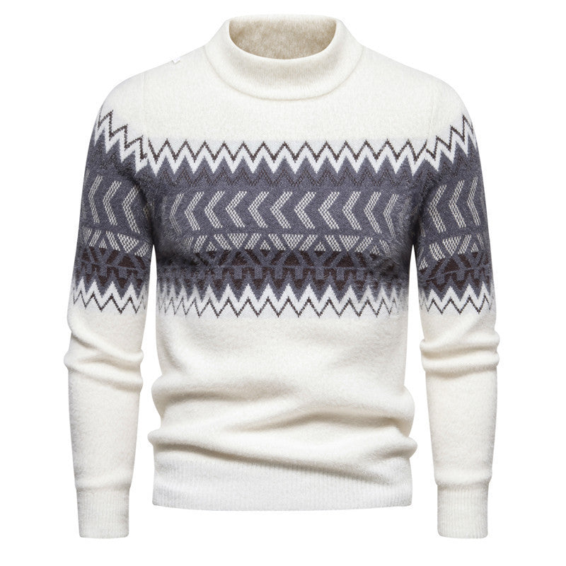 Printed Round Neck Sweater For Men Printed Round Neck Sweater For Men