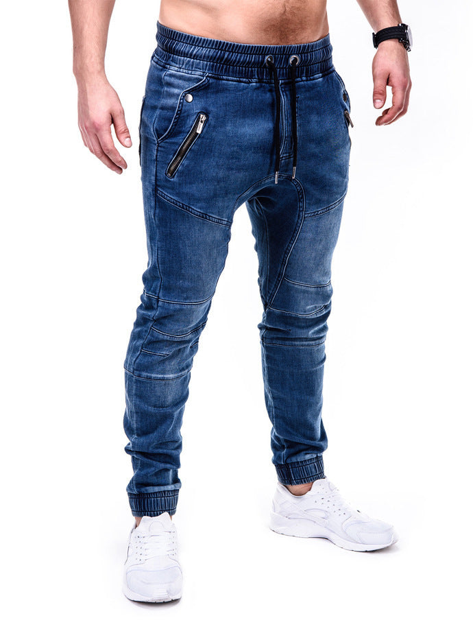Washed Denim Casual Pants Bunch Jeans Washed Denim Casual Pants Bunch Jeans