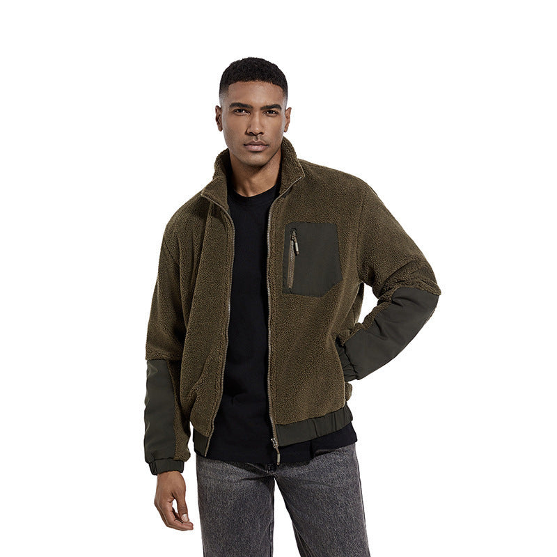 Berber Fleece Coat Men's Autumn And Winter Stand Collar Berber Fleece Coat Men's Autumn And Winter Stand Collar