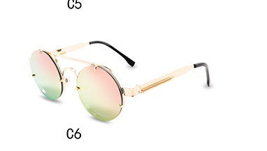 Round Steampunk Sunglasses Brand Design Men Women Metal Punk Round Steampunk Sunglasses Brand Design Men Women Metal Punk