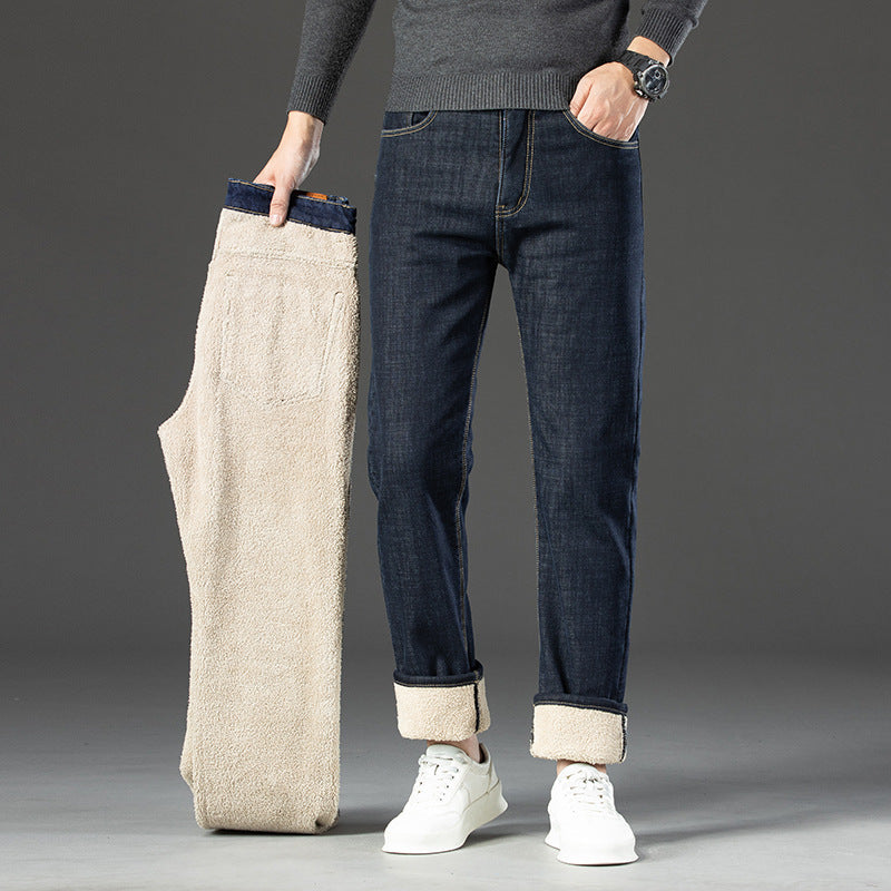Fleece Lined Padded Warm Keeping Jeans For Men Fleece Lined Padded Warm Keeping Jeans For Men