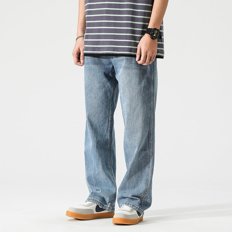 Men's Casual Trend Baggy Straight Trousers Men's Casual Trend Baggy Straight Trousers