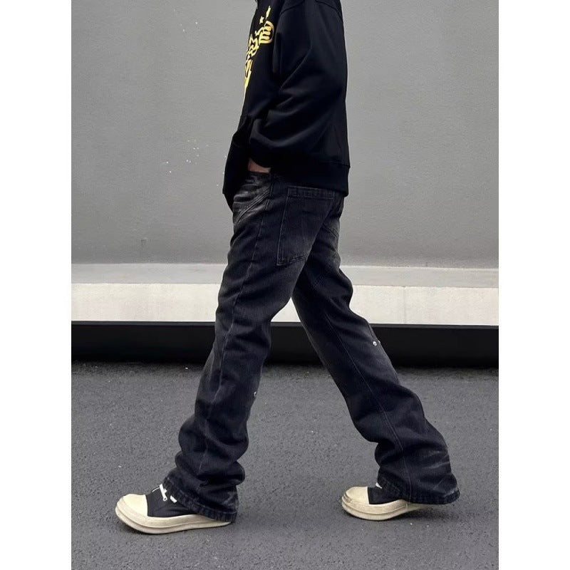 Casual Tapered Straight Washed Jeans Men Casual Tapered Straight Washed Jeans Men