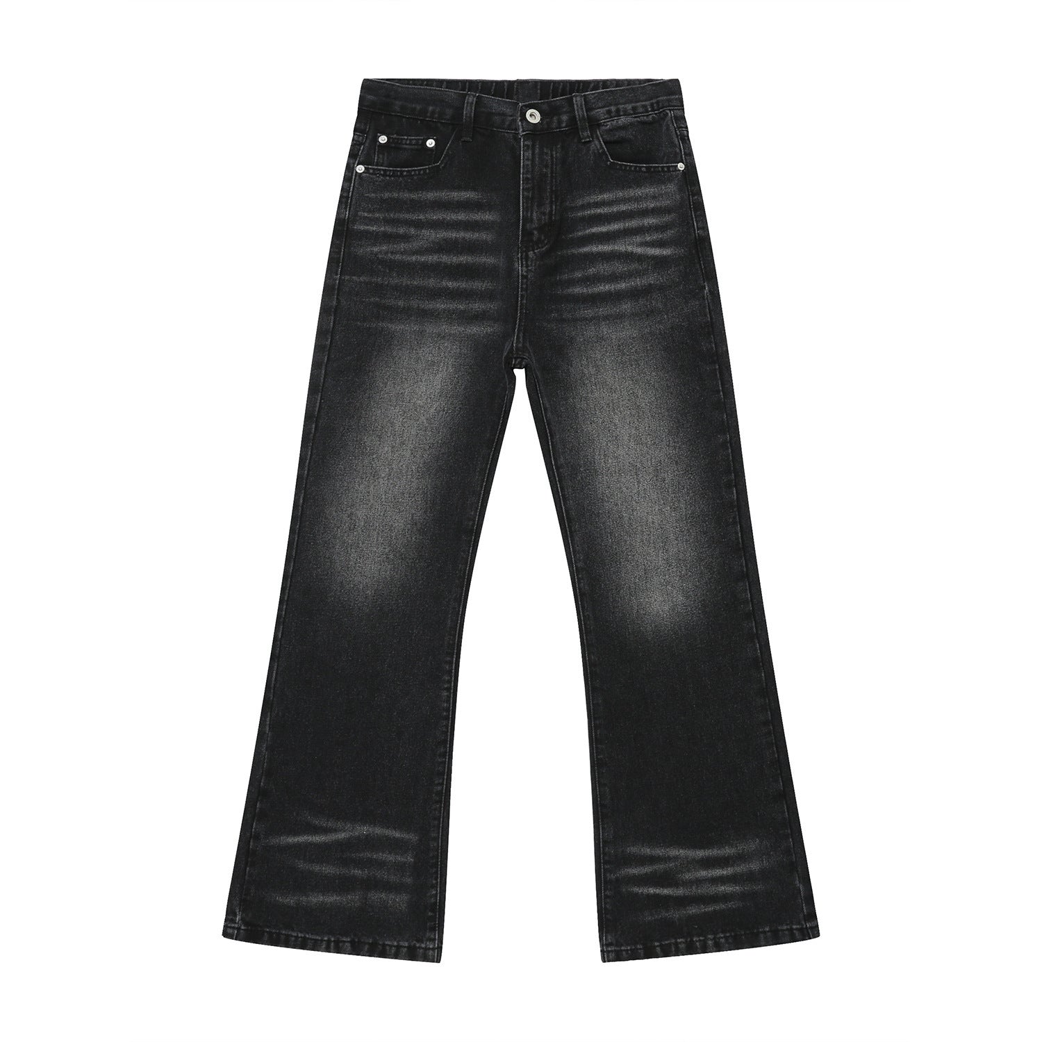 Loose Worn Looking Washed-out Slightly Flared Jeans Men Loose Worn Looking Washed-out Slightly Flared Jeans Men