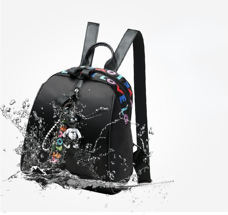 Bear Alphabet Ribbon Backpack Female Designer High Quality Oxford Women Bag Fashion School Bags Girl Letter Print Travelling Leisure Bags Bear Alphabet Ribbon Backpack Female Designer High Quality Oxford Women Bag Fashion School Bags Girl Letter Print Travelling Leisure Bags
