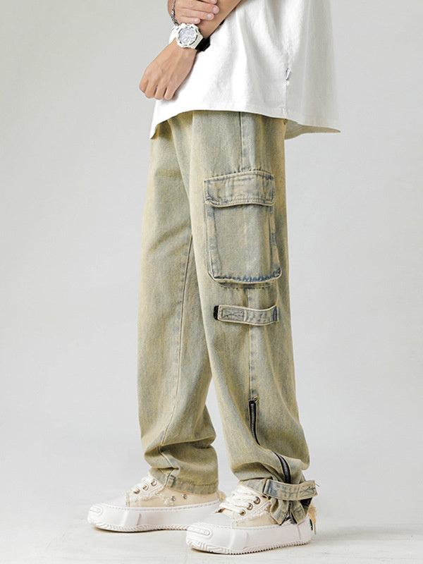 Retro Multi-pocket Workwear Jeans For Men Retro Multi-pocket Workwear Jeans For Men