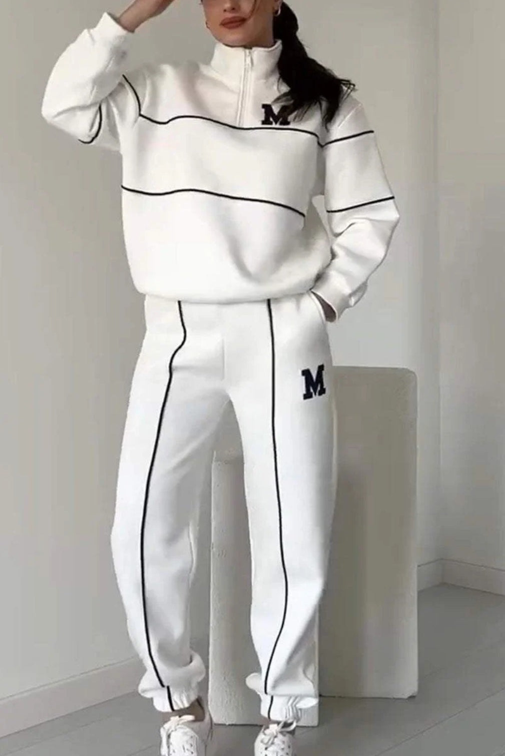 Womens 2 Piece Outfits Lounge Hoodless Pullover Sweatshirt Sweatsuit Sets Sweatshirt Baggy Fashion Sweatpants With Pockets Womens 2 Piece Outfits Lounge Hoodless Pullover Sweatshirt Sweatsuit Sets Sweatshirt Baggy Fashion Sweatpants With Pockets