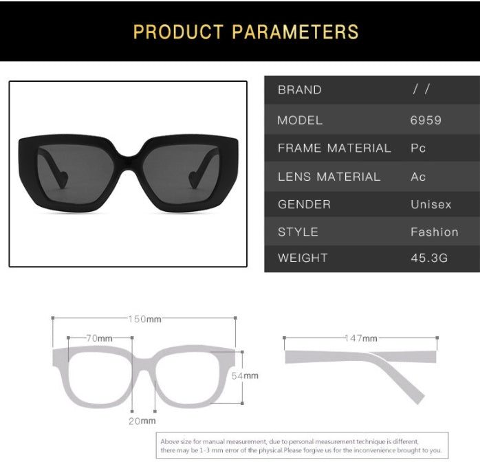 Modern Retro Ins Sunglasses Women's Polygonal Contrast Sunglasses Thick Edge Trendy Sunglasses Modern Retro Ins Sunglasses Women's Polygonal Contrast Sunglasses Thick Edge Trendy Sunglasses