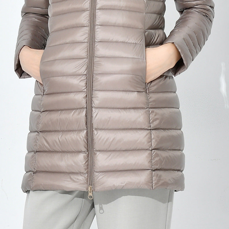 Autumn And Winter New Down Jacket Women's Lightweight Stand Collar Mid-length Slim Fit Slimming Plus Size Coat Autumn And Winter New Down Jacket Women's Lightweight Stand Collar Mid-length Slim Fit Slimming Plus Size Coat
