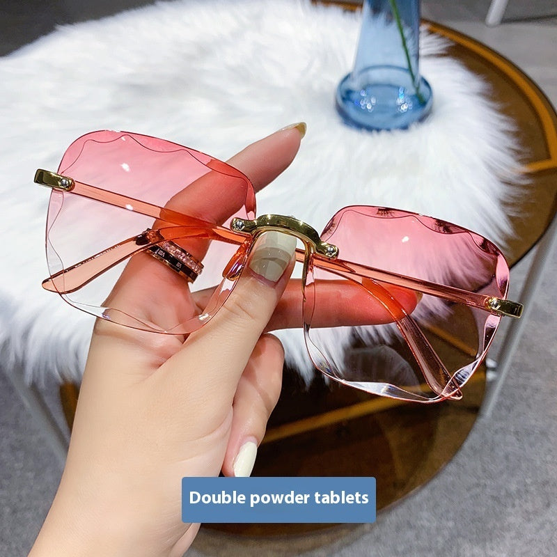 Frameless Trimming Internet-famous Sunglasses Women Frameless Trimming Internet-famous Sunglasses Women