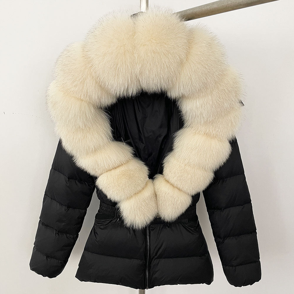 Short Women's Thickened Slim Fit Waist-tight Fur Down Jacket Short Women's Thickened Slim Fit Waist-tight Fur Down Jacket