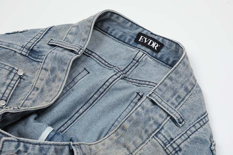 Street Trend Patch Pentagram Cat Whisker Embroidered Jeans Men Street Trend Patch Pentagram Cat Whisker Embroidered Jeans Men