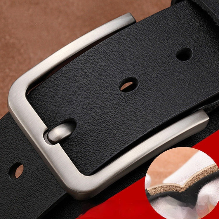 Cowhide Pin Buckle Belt Men's Single-layer Leather Punching Belt Cowhide Pin Buckle Belt Men's Single-layer Leather Punching Belt
