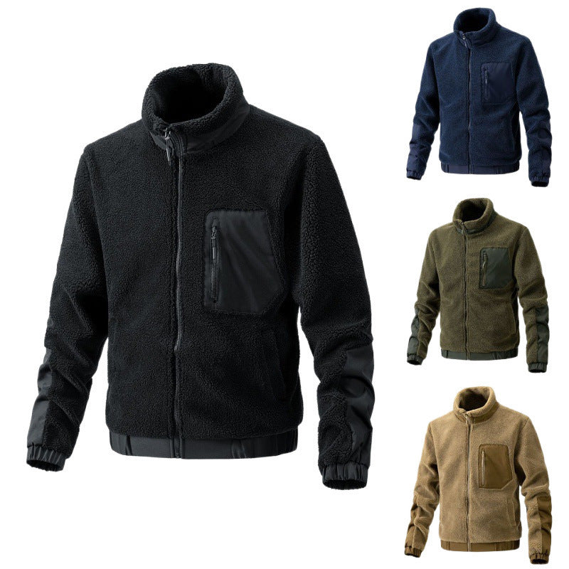 Berber Fleece Coat Men's Autumn And Winter Stand Collar Berber Fleece Coat Men's Autumn And Winter Stand Collar