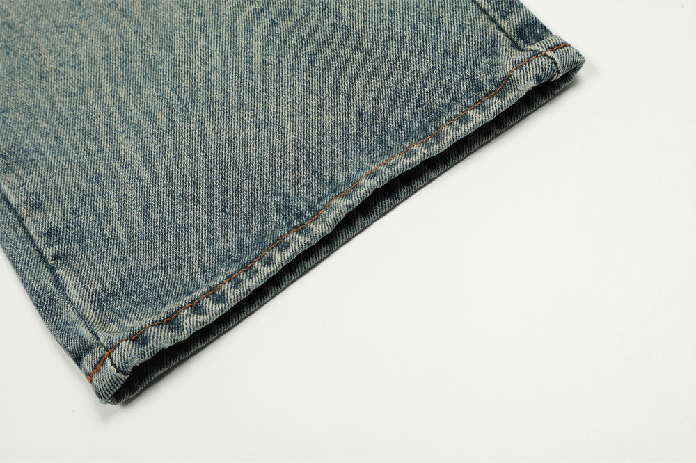 Splashed Ink Printing Straight Jeans For Men Splashed Ink Printing Straight Jeans For Men