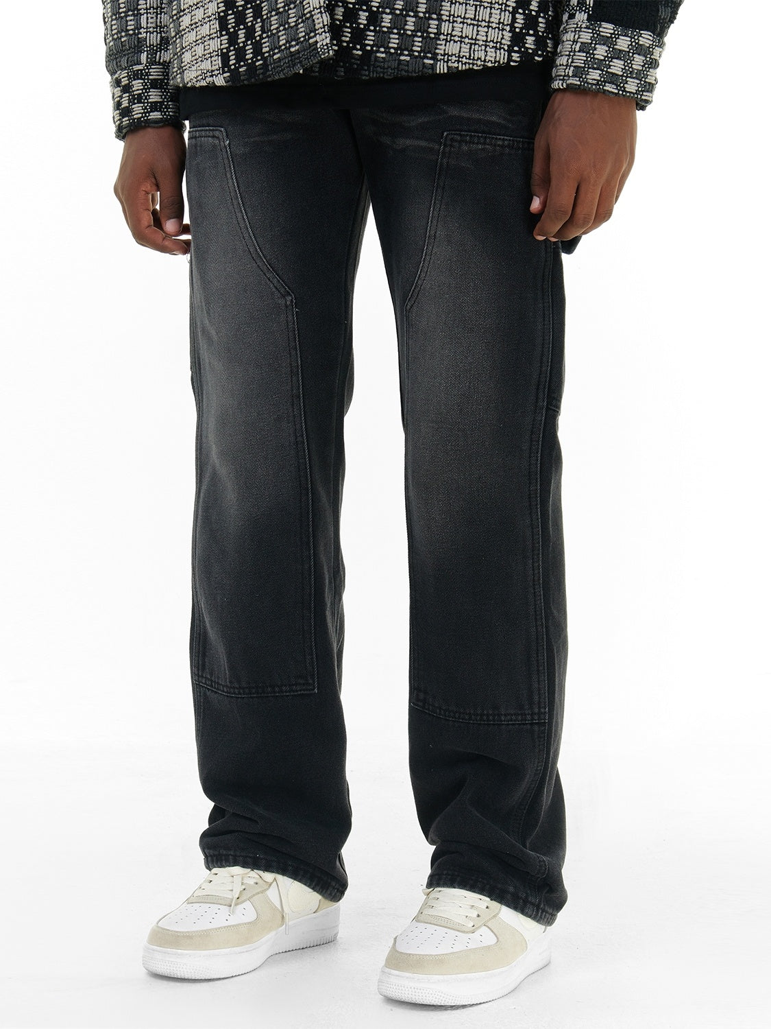 Washed Straight-leg Pants Loose Micro-elastic Black Jeans For Men Washed Straight-leg Pants Loose Micro-elastic Black Jeans For Men