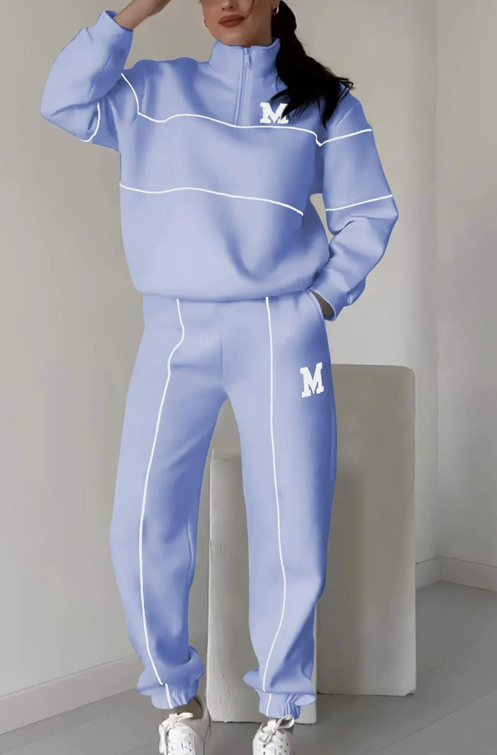 Womens 2 Piece Outfits Lounge Hoodless Pullover Sweatshirt Sweatsuit Sets Sweatshirt Baggy Fashion Sweatpants With Pockets Womens 2 Piece Outfits Lounge Hoodless Pullover Sweatshirt Sweatsuit Sets Sweatshirt Baggy Fashion Sweatpants With Pockets