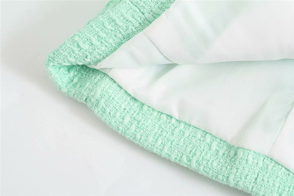 New Texture Double-breasted Short Green Suit Jacket Women New Texture Double-breasted Short Green Suit Jacket Women